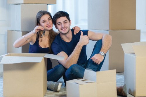 Loading furniture into a removal van for an East London property move