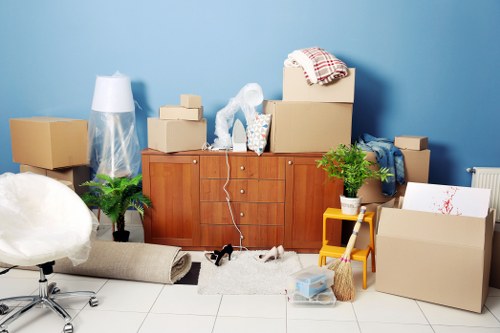 Removals van servicing a residential move in West Ham