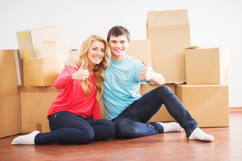 Furniture and boxes prepared for a small van load estimate